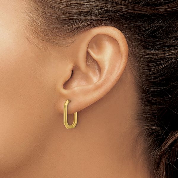 Leslie's 14K Polished Hinged Hoop Earrings - Image 3