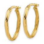 Leslie's 14K Polished and Grooved Twist Oval Hoop Earrings - Image 2