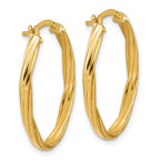 Leslie's 14K Polished and Grooved Twist Oval Hoop Earrings - Image 4