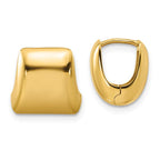 Leslie's 14K Polished Puff Square Hinged Hoop Earrings