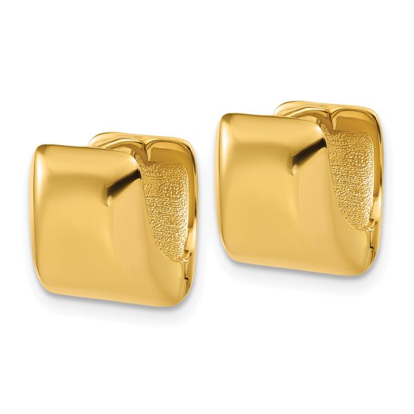 Leslie's 14K Polished Puff Square Hinged Hoop Earrings - Image 2