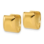 Leslie's 14K Polished Puff Square Hinged Hoop Earrings - Image 2