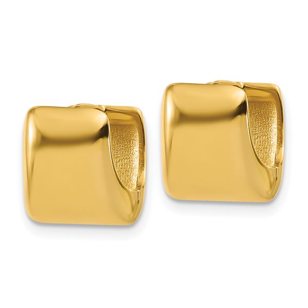 Leslie's 14K Polished Puff Square Hinged Hoop Earrings - Image 4