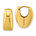 Leslie's 14K Polished Puff Oval Hinged Hoop Earrings