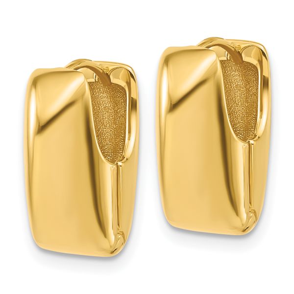 Leslie's 14K Polished Puff Oval Hinged Hoop Earrings - Image 2