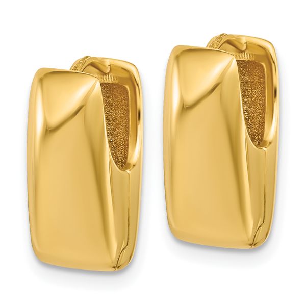 Leslie's 14K Polished Puff Oval Hinged Hoop Earrings - Image 4