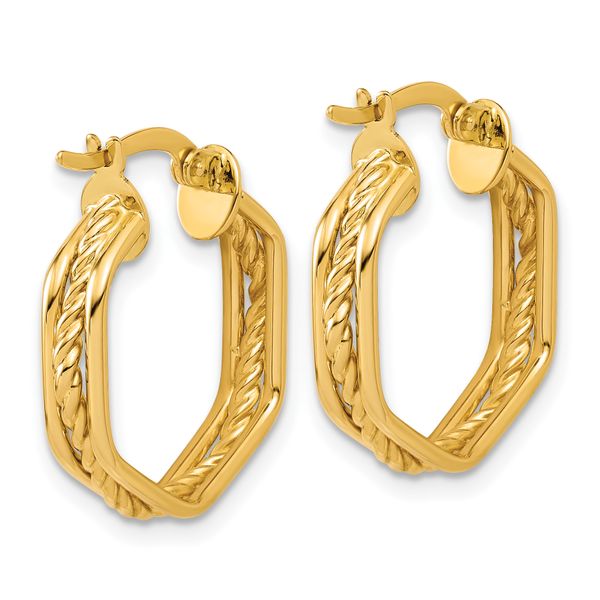 Leslie's 14K Polished and Twisted Hoop Earrings - Image 4