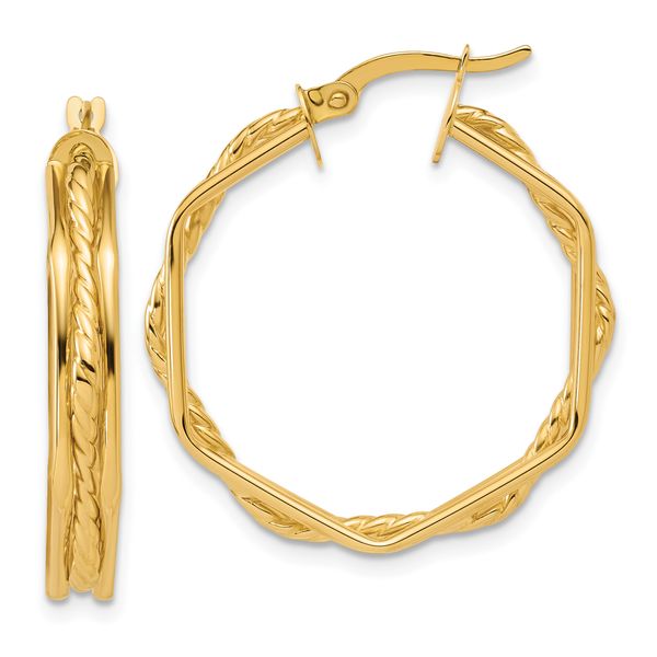 Leslie's 14K Polished and Twisted Hoop Earrings