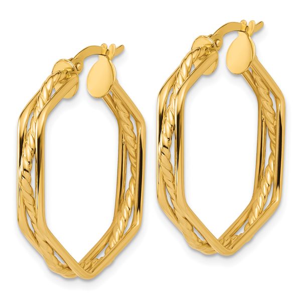 Leslie's 14K Polished and Twisted Hoop Earrings - Image 2