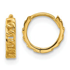 Leslie's 14K Polished Curb Link Round Hinged Hoop Earrings
