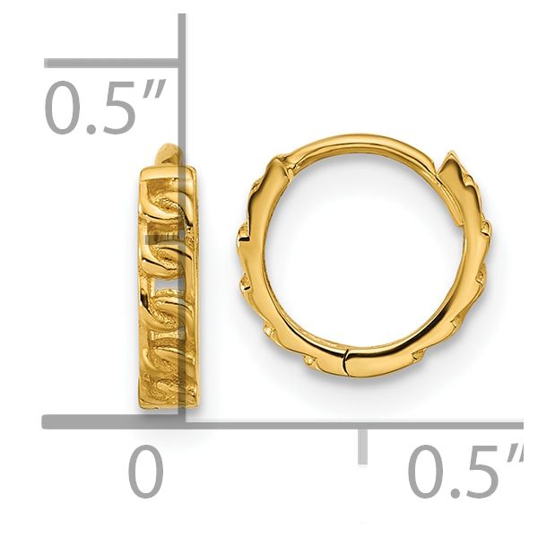 Leslie's 14K Polished Curb Link Round Hinged Hoop Earrings - Image 5