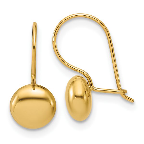 Leslie's 14K Polished Drop Button Earrings
