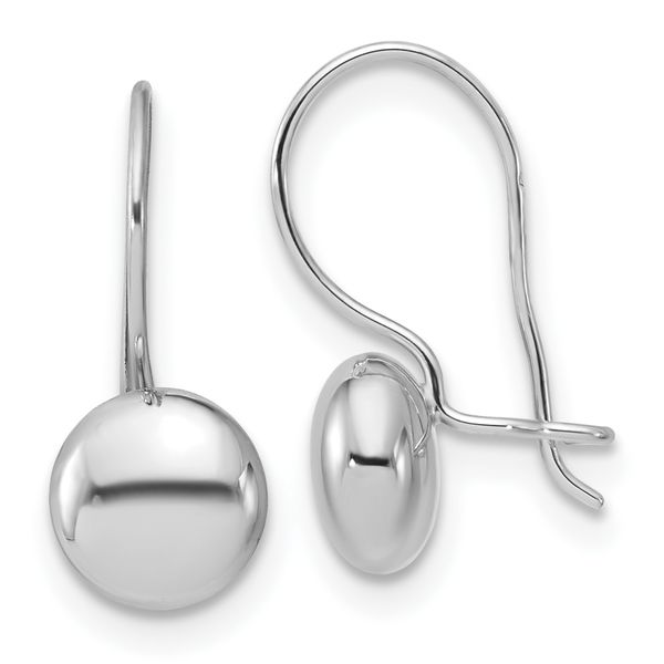 Leslie's 14K White Gold Polished Drop Button Earrings
