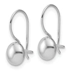 Leslie's 14K White Gold Polished Drop Button Earrings - Image 2