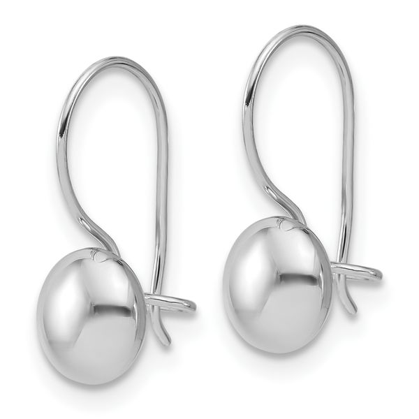 Leslie's 14K White Gold Polished Drop Button Earrings - Image 2