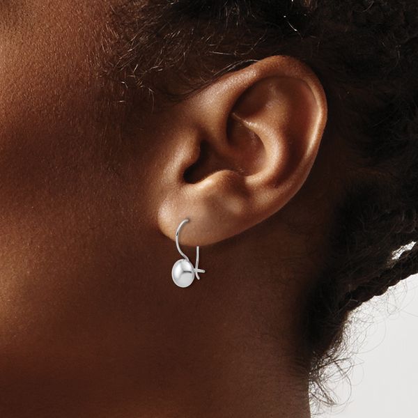 Leslie's 14K White Gold Polished Drop Button Earrings - Image 3