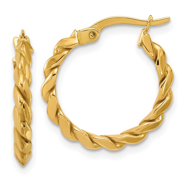 Leslie's 14K Polished Twisted Round Hoop Earrings