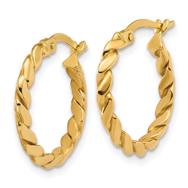 Leslie's 14K Polished Twisted Round Hoop Earrings - Image 2