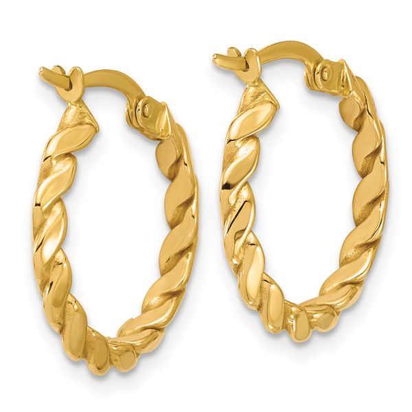 Leslie's 14K Polished Twisted Round Hoop Earrings - Image 4