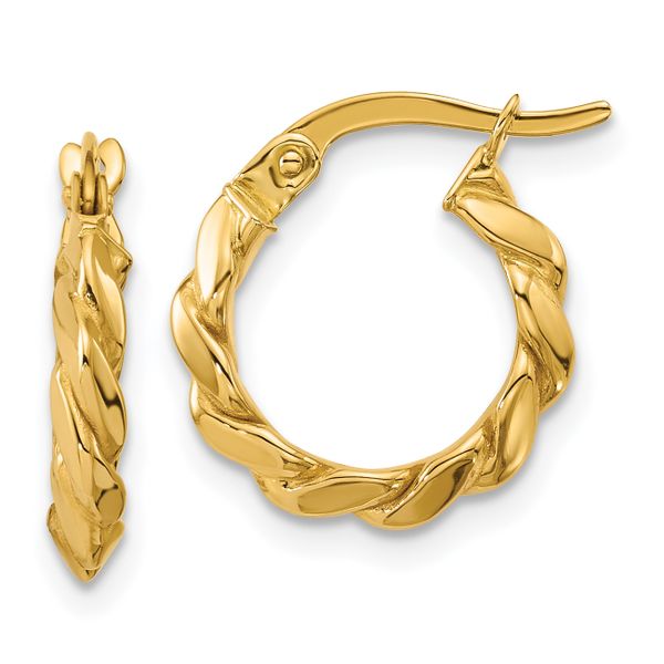 Leslie's 14K Polished Twisted Round Hoop Earrings