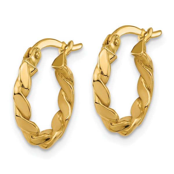 Leslie's 14K Polished Twisted Round Hoop Earrings - Image 2