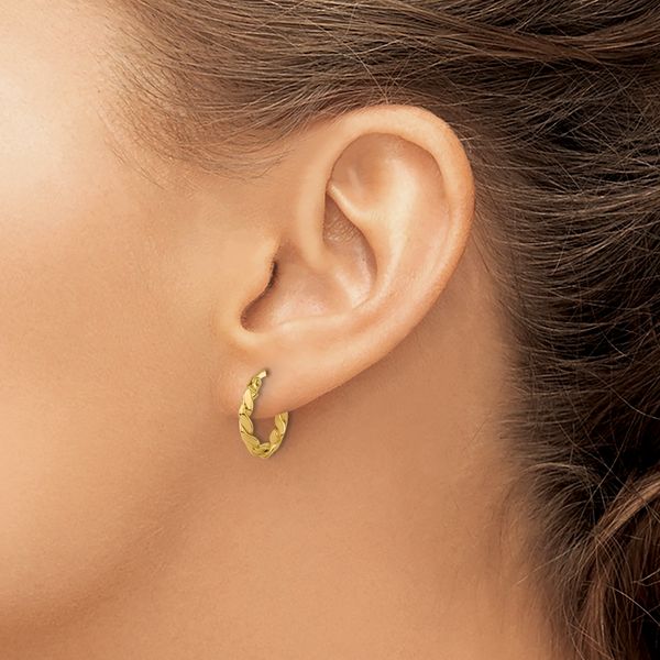 Leslie's 14K Polished Twisted Round Hoop Earrings - Image 3