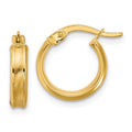 Leslie's 14K Polished and Satin Round Hoop Earrings