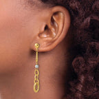 Leslie's 14K w/Wht RH Polish/Dia-cut/Twisted Post Dangle Earrings - Image 3