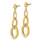 Leslie's 14K Polished and Brushed Fancy Post Dangle Earrings - Image 2