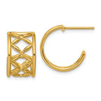 Leslie's 14K Polished Criss-cross J-Hoop Post Earrings
