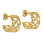 Leslie's 14K Polished Criss-cross J-Hoop Post Earrings - Image 4