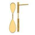 Leslie's 14K Polished and Satin Teardrop Post Dangle Earrings