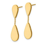Leslie's 14K Polished and Satin Teardrop Post Dangle Earrings - Image 2