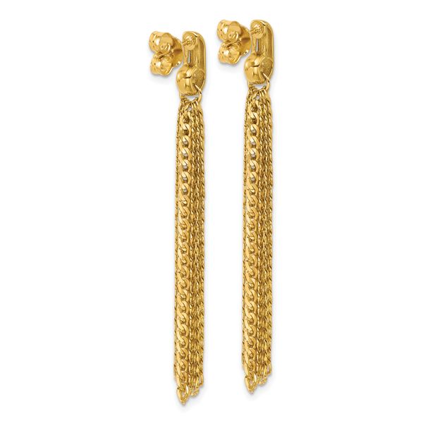Leslie's 14K Polished Fancy Curb Link Tassle Post Dangle Earrings - Image 4