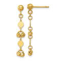 Leslie's 14K Polished D/C Beaded Fancy Circles Post Dangle Earrings