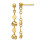 Leslie's 14K Polished D/C Beaded Fancy Circles Post Dangle Earrings