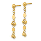 Leslie's 14K Polished D/C Beaded Fancy Circles Post Dangle Earrings - Image 2