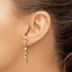 Leslie's 14K Polished D/C Beaded Fancy Circles Post Dangle Earrings - Image 3
