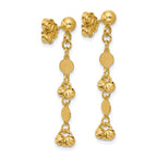 Leslie's 14K Polished D/C Beaded Fancy Circles Post Dangle Earrings - Image 4