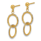 Leslie's 14KTT Polished Brushed D/C Circles Post Dangle Earrings - Image 2