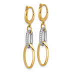 Leslie's 14K Two-tone Polished CZ Ovals Leverback Dangle Earrings - Image 4