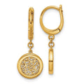 Leslie's 14K Polished Fancy Filigree Circle Leverback Dangle Earrings