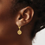 Leslie's 14K Polished Fancy Filigree Circle Leverback Dangle Earrings - Image 3