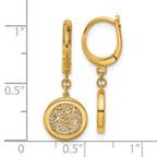Leslie's 14K Polished Fancy Filigree Circle Leverback Dangle Earrings - Image 5