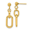 Leslie's 14K Polished Fancy Link Post Dangle Earrings