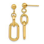 Leslie's 14K Polished Fancy Link Post Dangle Earrings
