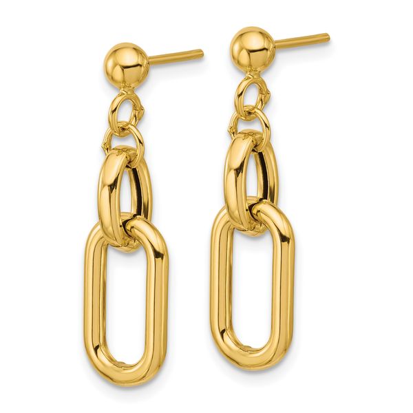 Leslie's 14K Polished Fancy Link Post Dangle Earrings - Image 2