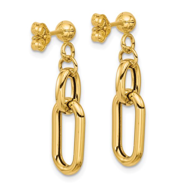 Leslie's 14K Polished Fancy Link Post Dangle Earrings - Image 4
