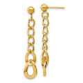 Leslie's 14K Polished Fancy Curb Link Post Dangle Earrings