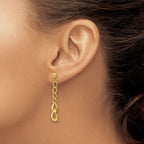 Leslie's 14K Polished Fancy Curb Link Post Dangle Earrings - Image 3